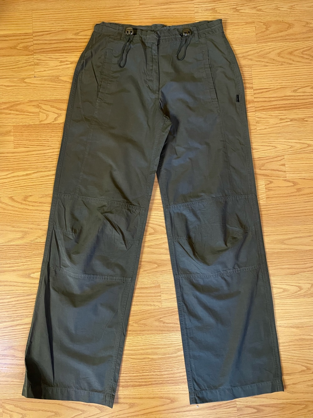 Straight-Leg Utility Pants in Olive Green